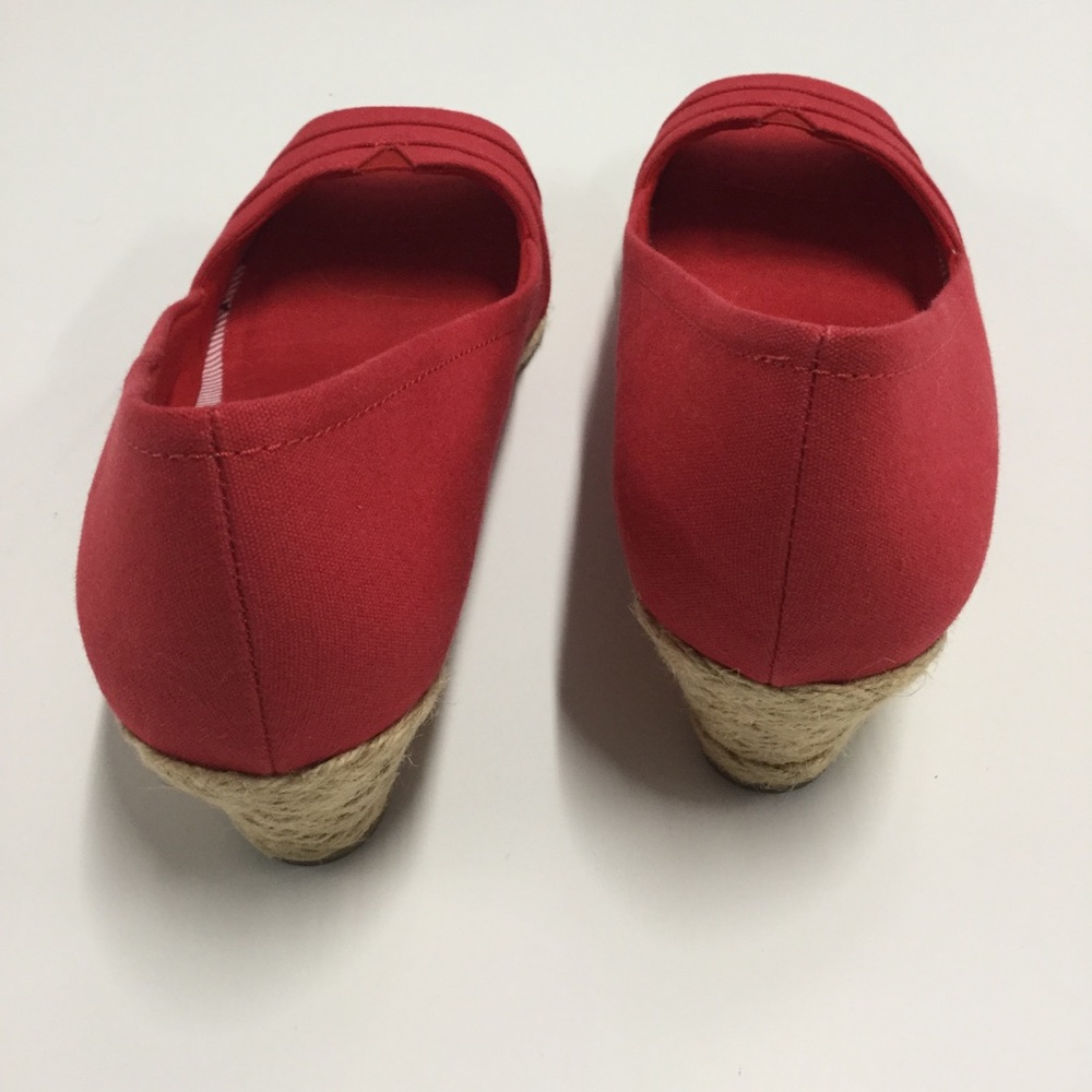 Amelia Grace Peep toe Wedge Red/Tan - SZ 8.5 - Picture 3 of 13